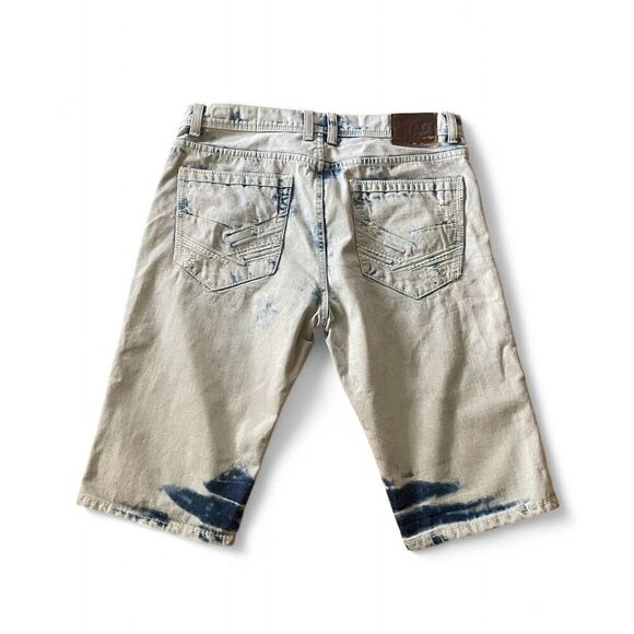 Attitude Gold Men's Shorts Brooklyn Fit Blue Slim Distressed Size 36 Great Cond. - Picture 2 of 12